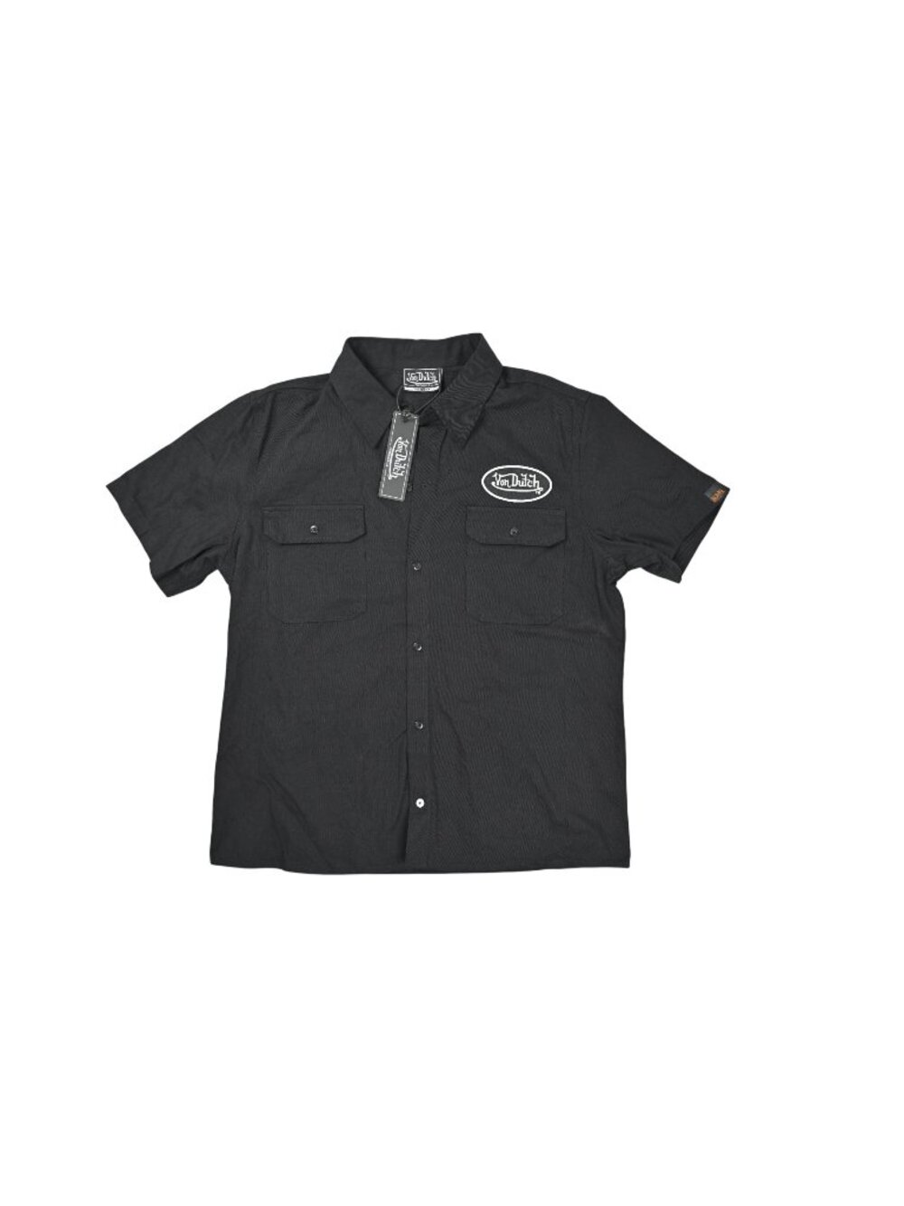 Von Dutch Classic Mechanic Shirt in Black and White